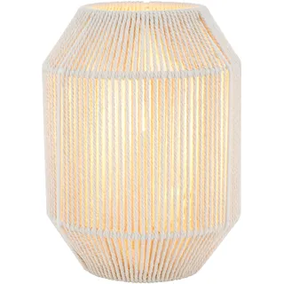 JHY DESIGN Gewebter Lampenschirm, Tischlampe, 22 cm hoch, Baumwollseil, Nachttischlampe, schnurlos, klein, batteriebetrieben, dekorative Nachttischlampe mit 6-Stunden-Timer für Schlafzimmer