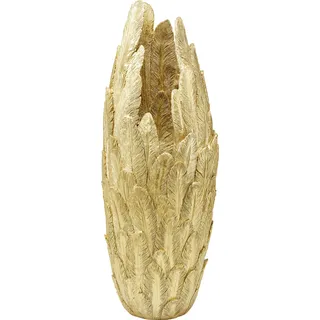 Kare DESIGN Vase Feathers 80 cm Polyresin Gold S (Small)