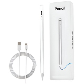 HIYORI Eingabestift Stylus Pencil für Apple iPad - Typc-C Stift Magnetische Ladefunktion Touchstift Neigungserkennung & Präzisions-Spitzenschreibung weiß