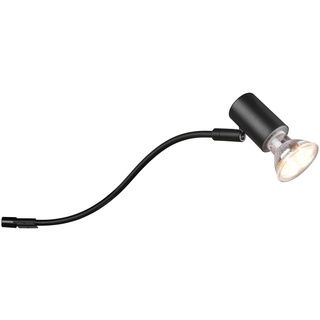 LED Badezimmerlampe in Schwarz matt für Spiegelschrank mit schwenkbarem Spot, IP44