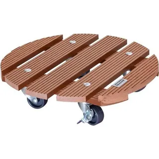 Holz-Plastik-Containerwagen mit 2 Bremsen, 100 kg Tragfähigkeit, 29 x 7,5 cm, Terrakotta