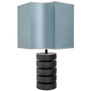 Casa Padrino Luxus Tischlampe Mattschwarz / Türkis 55 x H. 78 cm - Luxus Qualität