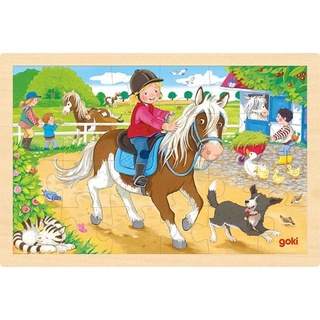 Goki 57412 - Einlegepuzzle Ponyhof
