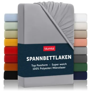 Blumtal Spannbettlaken Mikrofaser 90 x 200 cm grau
