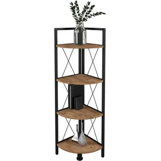 VCM Holz Metall Eckregal Aufbewahrung Stand Regal Bücherregal Deko Bücher Standregal Insasi 4