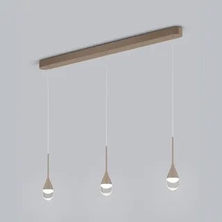 Helestra Deep 3-flg. 36 cm länglich Aluminium/Braun