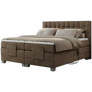 MKS Boxspringbett 140 x 200 cm H4 Braun