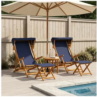 vidaXL Gartenliege 4 St. 3 Position 675 x 113 x 103 cm blau