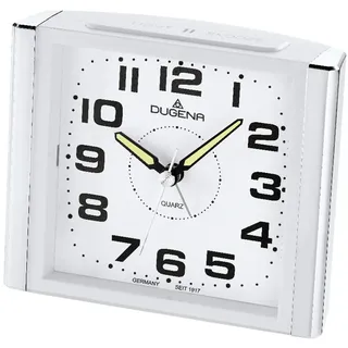 Dugena Wecker Lautlos Silber/Weiß Araber