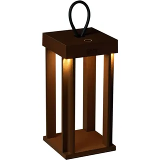 Konstsmide LED Laterne Aluminium 15 cm x 15 cm x 42 cm rostfarben 2 Lichtfarben 3 Lichtmodi