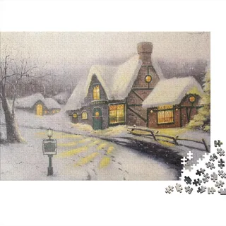 Thomas Kinkade Holz Kunst Puzzle, 1000-Teilige Weltberühmte Gemälde Puzzles, Geschicklichkeitsspiel, Für Erwachsene Ölmalerei Puzzlespiel Piele Spielzeug Geschenk