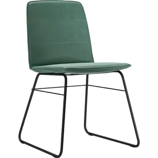 freistil ROLF BENZ Schalenstuhl 118, Stahlrohraußengestell tiefschwarz mit Husse grün
