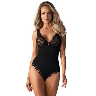 Obsessive Body Luvae Body Bodysuit mit Spitze Dessous - schwarz (1-tlg) mit transparenter Spitze schwarz S/M