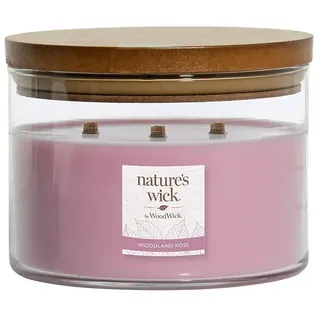 Woodwick Nature's Wick Duftkerze  (Im Glas, Woodland Rose, Anzahl Dochte: 3 Stk.)