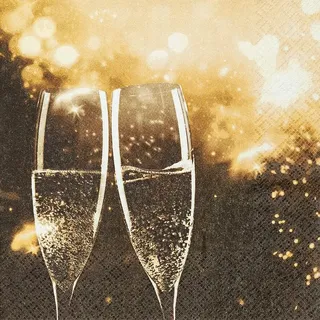 20 Servietten Ansto?en auf eine sch?ne Zeit | Silvester | Hochzeit | Fest | Feier | Weihnachten | Tischdeko | Decoupage | Serviettentechnik 33x33cm