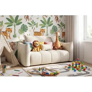 WFL GROUP Kindersofa Lilo 120 x 150 cm Cordstoff weiß