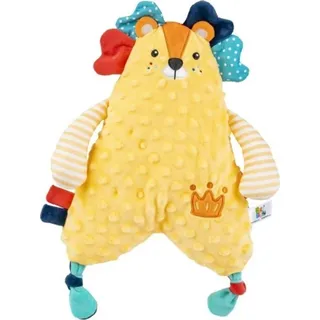 Kuscheltier, Kuscheltuch, Minky-Kissen mit Beißring, Löwe, gelb