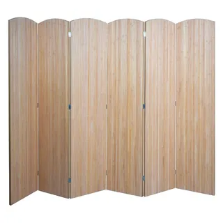 Mendler Bambus Paravent HWC-O30, Raumteiler Trennwand Sichtschutz, zusammenklappbar 6 Paneele 170x245cm