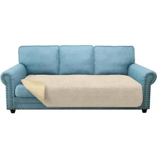 Sitzkissenbezug Sofa Couch Haustiere rutschfest 3 Sitzer Beige