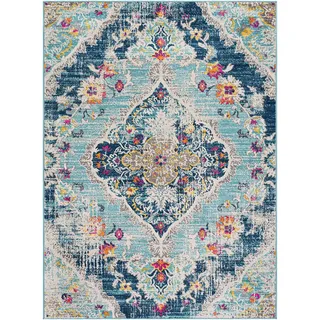 livabliss Vintage-Teppich, Blau, Textil, Orientalisch, Rechteckig, 160x215 cm, Oeko-Tex® Standard 100, in verschiedenen Größen erhältlich, Teppiche & Böden, Teppiche, Vintage-Teppiche