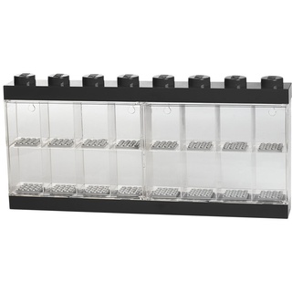 LEGO Minifiguren-Schaukasten für 16 Minifiguren, Stapelbare Wand- oder Tischbox, schwarz