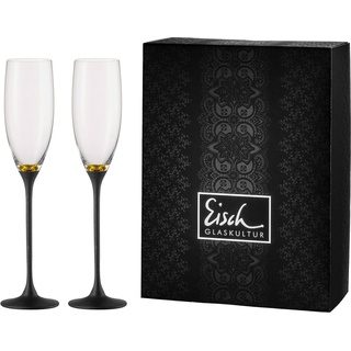Sektglas EISCH "Champagner Exklusiv" Trinkgefäße goldfarben (goldfarben, schwarz) Kristallgläser