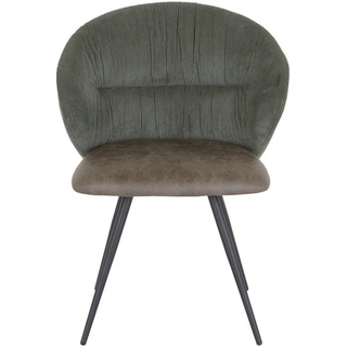 Mid.you Stuhl Cord, Grün, Metall, Textil, konisch, 57x80.5x62 cm, Esszimmer, Stühle, Esszimmerstühle, Vierfußstühle