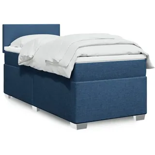 furnicato Bett Boxspringbett 200 x 100 x 100,5 cm Blau (1-tlg), Taschenfederkern-Schlafsystem mit waschbarer Matratzenauflage blau 100 cm x 200 cm x 100.5 cm