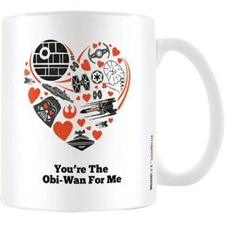 Star Wars The OBI-Wan for Me Tasse mit Herzmotiv, Einheitsgröße, Weiß/Rot/Schwarz