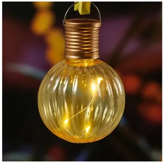 MARELIDA LED Solarleuchte LED Solar Glühbirne m. Lichterkette Kugelleuchte Garten Terrasse gelb, LED Classic gelb