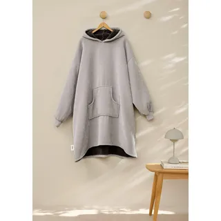 s.Oliver Lounge Hoodie Decke mit Ärmeln 100 x 100 cm Grau