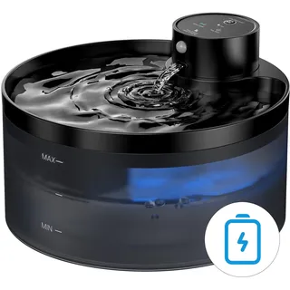 Katzenbrunnen Kabellos: 3.2 L Trinkbrunnen für Katze - Katzenbrunnen für Katzen - mit Bewegungsmelder - 4200mAh Akkukapazität - Pumpe Leiser Betrieb mit Led - Hochwertige Filtration - BPA-frei