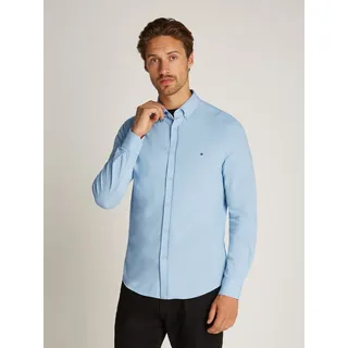 Tommy Hilfiger Businesshemd PERFORMANCE OXF PIQUE SF SHIRT mit Logostickerei blau L