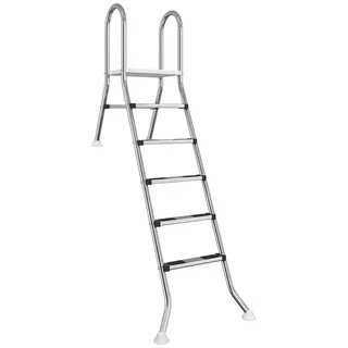 vidaXL Poolleiter Edelstahl 222 x 128 cm