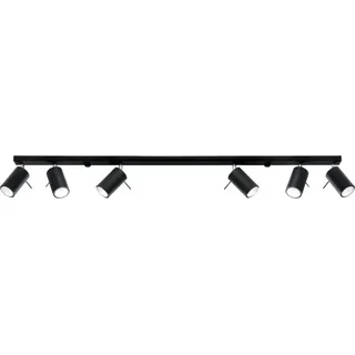 Sollux Lighting RING 6L 6xGU10 schwarz Stahl 16x6x118cm