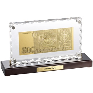 Vergoldete Banknoten-Replik 500 DDR-Mark mit Aufsteller