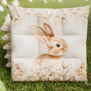 PETTI Artigiani Italiani - Sitzkissen für Küchenstuhl, Ostern, Set mit 6 Kissen für Stühle, Küche, aus Mikrofaser mit Digitaldruck und Bändern, 100% Made in Italy