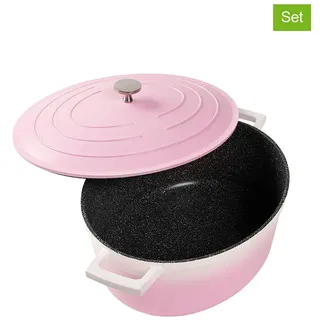 Stoneline 2tlg. Set: Bräter ''Gourmet'' in Rosa - 6,6 l | Gr.: onesize