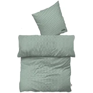 biberna LINE Satin Baumwolle Grün 155 x 220 cm