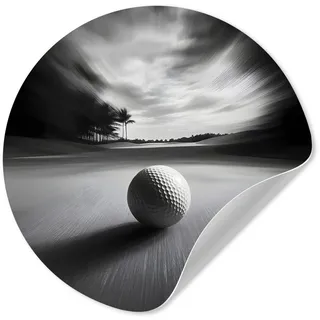 MuchoWow Wandsticker Golfball - Unscharf - Schwarz (1 St), Selbstklebende Runde Vliestapete, Wohnzimmer, 140x140 cm 140 cm x 140 cm x 0.1 cm