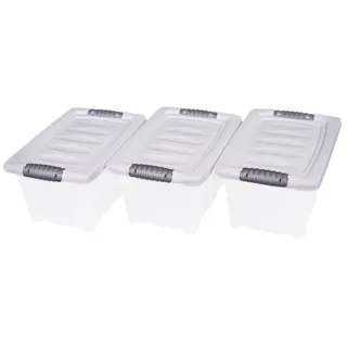 Spetebo Stapelbox 30 x 20 x 15 cm 3-tlg. transparent