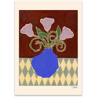 The Poster Club - Purple Flowers von Carla Llanos, 50 x 70 cm