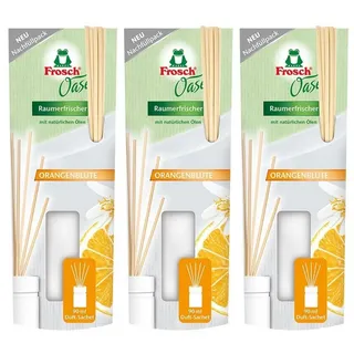 FROSCH Raumduft Frosch Oase Orangenblüte Nachfüller 90ml - mit natürlichen Ölen (3er P