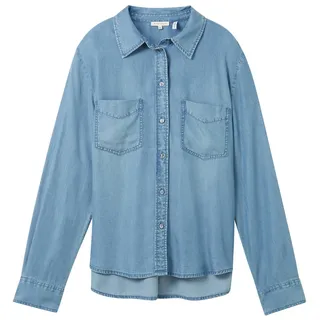 Tom Tailor 1041221 Denim Look Bluse Clean Mid Stone Blue Denim 36