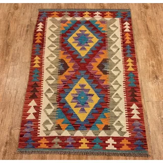Rug Studios Teppich KELIM ORIGINAL HANDGEARBEITET, Rechteckig, Höhe: 5 mm, Handgewebt, 80 x 125 cm, Multi bunt