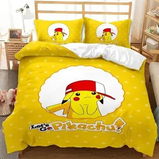 Klvgtifs Pu – 3-teiliges Bettwäscheset, Bettbezug 150 X 200 Cm + 2 Kissenbezüge 65 X 65 Cm Aus Superweicher Mikrofaser, Anime 13