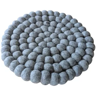 Maharanis Fairtrade Filz Untersetzer Topfuntersetzer hellgrau Natur 22 cm handgefertigt Reine Wolle