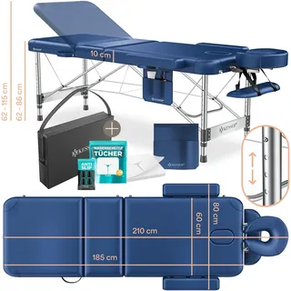 Kesser KESSER® Massageliege & höhenverstellbar Mobile Massagebett Massagetisch Kosmetikliege klappbar + 10x Gesichtsauflage mit Kopfstütze Armlehnen & Tasche