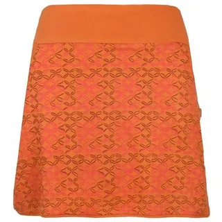 Vishes Jerseyrock Kurzer Damen Baumwoll-Rock mit Facetten Bedruckt mit Taschen Retro, Goa, Hippie Style orange 38
