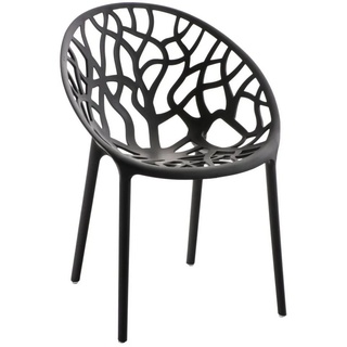 CLP Gartenstuhl Design Stapelstuhl Hope, Outdoor Plastik Kunststoff Stuhl stapelbar und wetterfest schwarz